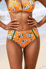 Charger l'image dans la galerie, Bas de bikini taille moyenne imprim¨¦ floral jaune