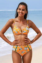 Charger l'image dans la galerie, Bas de bikini taille moyenne imprim¨¦ floral jaune
