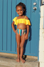 Charger l'image dans la galerie, Bikini ray¨¦ ¨¤ volants et ¨¦paules d¨¦nud¨¦es pour filles