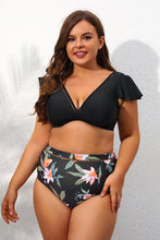Charger l'image dans la galerie, Bikini grande taille et taille haute avec haut ¨¤ mancherons