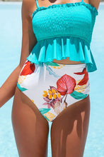 Charger l'image dans la galerie, Bas de bikini taille haute ¨¤ feuilles blanc