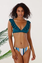 Charger l'image dans la galerie, Bikini bleu ¨¤ volants et ray¨¦