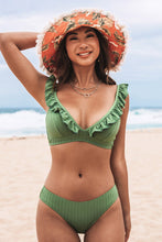 Charger l'image dans la galerie, Bikini c?tel¨¦ ¨¤ col en V et ¨¤ volants