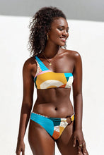 Charger l'image dans la galerie, Bikini asym¨¦trique ¨¤ imprim¨¦ abstrait