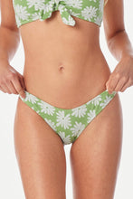 Charger l'image dans la galerie, Bas de bikini ¨¦chancr¨¦ vert imprim¨¦ floral taille basse