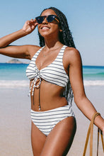 Charger l'image dans la galerie, Bikini ray¨¦ ¨¤ larges bretelles et n?ud en trou de serrure