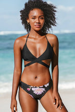 Charger l'image dans la galerie, Bikini cache-c?ur noir taille basse et ¨¤ dos nu