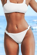 Charger l'image dans la galerie, Bas de bikini c?tel¨¦ ¨¤ volants blanc
