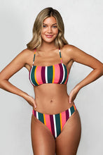 Charger l'image dans la galerie, Bikini bandeau ¨¤ lacets arc-en-ciel