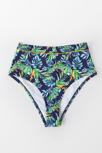 Charger l'image dans la galerie, Bas de bikini taille haute ¨¤ feuilles bleu marine