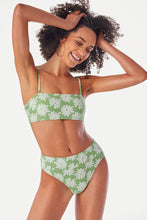 Charger l'image dans la galerie, Bas de bikini taille haute imprim¨¦ floral vert clair