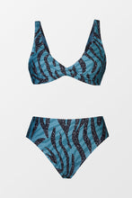 Charger l'image dans la galerie, Bikini hipster ruch¨¦ avec bralette scintillante et torsad¨¦e sur le devant