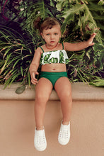 Charger l'image dans la galerie, Bikini bandeau ¨¤ volants imprim¨¦ feuilles pour filles
