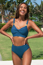 Charger l'image dans la galerie, Bas de bikini taille haute fronc¨¦ bleu