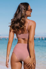 Charger l'image dans la galerie, Bikini bralette torsad¨¦ sur le devant et taille haute ¨¦piss¨¦e