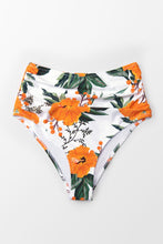 Charger l'image dans la galerie, Bas de bikini taille haute fronc¨¦ floral orange