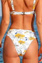 Charger l'image dans la galerie, Bas de bikini blanc ¨¤ d¨¦coupes nou¨¦ ¨¤ fleurs