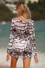 Charger l'image dans la galerie, Maillot de bain 3 pi¨¨ces ¨¤ bikini et robe cover up ¨¤ imprim¨¦ abstrait