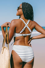 Charger l'image dans la galerie, Bikini ray¨¦ ¨¤ larges bretelles et n?ud en trou de serrure