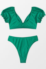Charger l'image dans la galerie, Bikini col en V ¨¤ manches bouffantes