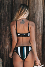 Charger l'image dans la galerie, Bikini ray¨¦ bleu blanc et noir