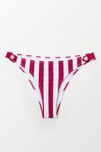 Charger l'image dans la galerie, Bas de bikini boutonn¨¦ ¨¤ rayures rouges et blanches