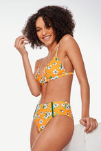 Charger l'image dans la galerie, Bas de bikini taille moyenne imprim¨¦ floral jaune