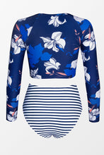 Charger l'image dans la galerie, Bikini fleuri et ray¨¦ ¨¤ manches longues