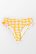 Charger l'image dans la galerie, Bas de bikini ¨¤ volants imprim¨¦ vichy jaune