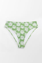 Charger l'image dans la galerie, Bas de bikini taille haute imprim¨¦ floral vert clair