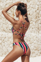 Charger l'image dans la galerie, Bikini bandeau ¨¤ lacets arc-en-ciel