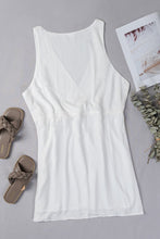 Charger l'image dans la galerie, Robe blanche ¨¤ col en V et taille ajust¨¦e