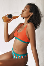 Charger l'image dans la galerie, Bikini ray¨¦ boutonn¨¦ ¨¤ bordure contrastante