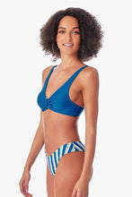 Charger l'image dans la galerie, Bikini fil en U bleu et ray¨¦