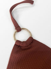 Charger l'image dans la galerie, Bikini dos nu marron avec anneaux en O et n?ud au dos