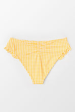 Charger l'image dans la galerie, Bas de bikini ¨¤ volants imprim¨¦ vichy jaune