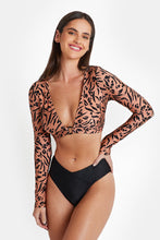 Charger l'image dans la galerie, Bikini haut ¨¤ manches longues et taille haute devant en V