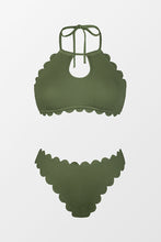 Charger l'image dans la galerie, Bikini hipster taille basse avec haut festonn¨¦ ¨¤ trou de serrure