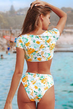 Charger l'image dans la galerie, Bas de bikini taille haute floral doux