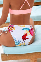 Charger l'image dans la galerie, Bas de bikini blanc ¨¤ cordon coulissant imprim¨¦ feuilles