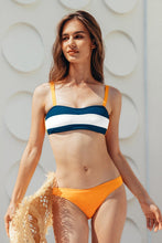 Charger l'image dans la galerie, Bikini bandeau taille basse en blocs de couleur