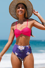 Charger l'image dans la galerie, Bikini rose fluo avec bas imprim¨¦ floral