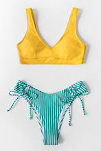 Charger l'image dans la galerie, Bas de bikini ¨¤ rayures bleues lat¨¦rales