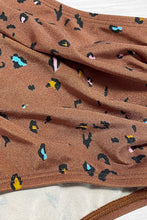 Charger l'image dans la galerie, Bikini bralette grande taille et taille haute ¨¤ col en V et imprim¨¦ animal