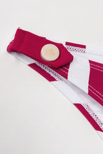 Charger l'image dans la galerie, Bas de bikini boutonn¨¦ ¨¤ rayures rouges et blanches
