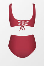 Charger l'image dans la galerie, Bikini bralette grande taille et taille haute ruch¨¦ d¡¯emballage ¨¤ lacer