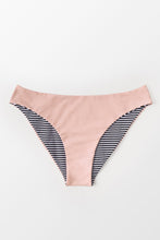 Charger l'image dans la galerie, Bas de bikini r¨¦versible taille basse rose et ray¨¦