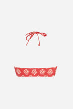 Charger l'image dans la galerie, Bikini bandeau smock¨¦ ¨¤ col licou et imprim¨¦ batik