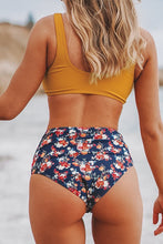 Charger l'image dans la galerie, Bikini ¨¤ taille haute avec boutons caramel