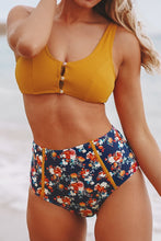 Charger l'image dans la galerie, Bikini ¨¤ taille haute avec boutons caramel